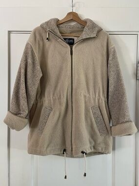 Vintage Innovations Tan Fleece Hooded Jacket - S